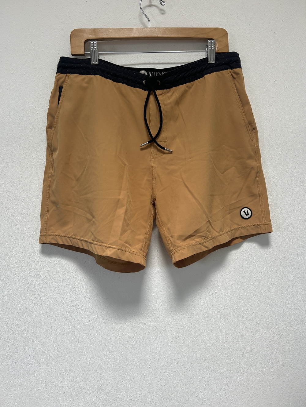 Vuori Tan-Orange Swim Trunks with Black Waistband